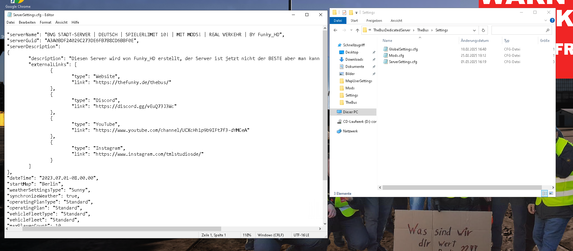 Serverbeschreibung Screenshot